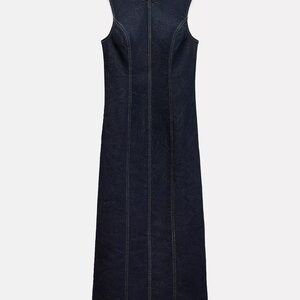 Zara Dark Blue Denim Dress — NWT